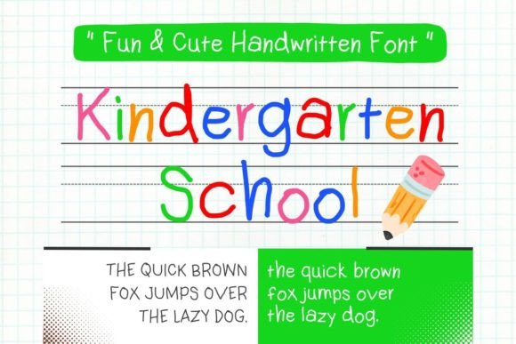 Kindergarten School: A Playful Handwritten Font for Creative Editorial Design
